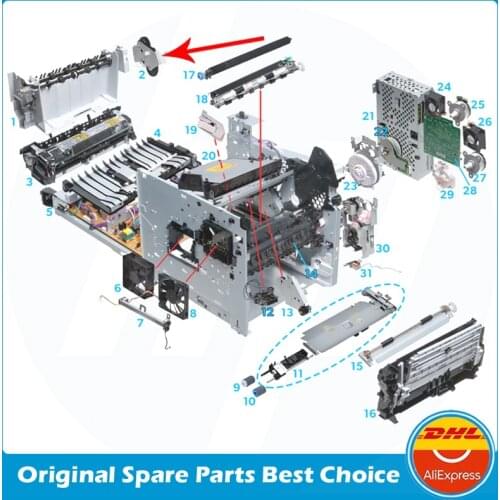 Original New RM1-8410 RM1-8410-000CN RM1-8410-000 Paper Delivery drive Assembly For HP M601 M602 M603 M601N M602N M602DN M603N