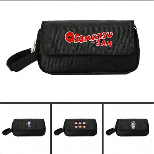 Osomatsu-san Pencill Case Women Cosmetic Cases Makeup Bag Child Girls student Double Zipper pecill Bag Handbag Purse NEW