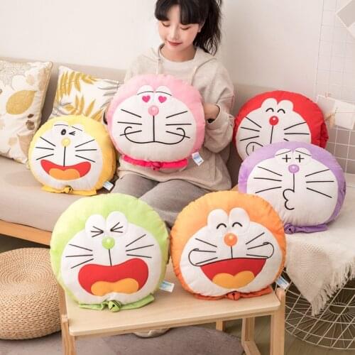 6 Kinds 35cm Doraemon Plush Toy Soft Pillow Hand Warmer Stuffed Lovely Anime Doll Children Toys Sweet Christmas Gift Present