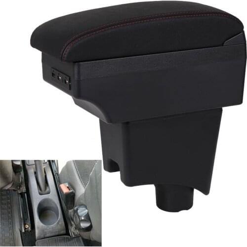 For Renault Logan armrest box central Store content Storage box armrest box with cup holder USB interface