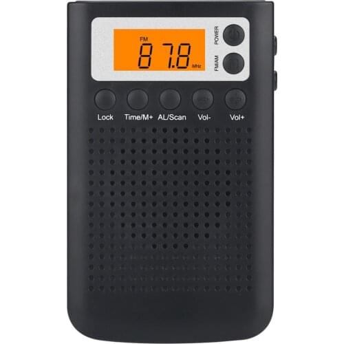 Portable Mnini Stereo Pocket Radio Speaker With Built-in Speaker Headphone Jack AM FM Alarm Clock Old Man Radios Receiver
