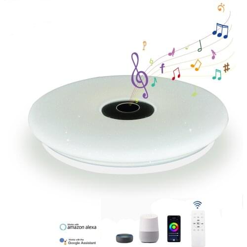 Tuya Smart LED Music Ceiling Light WiFi APP Bluetooth Flush Mount Lights Fixture Compatible with Amazon Alexa & Google Assistant