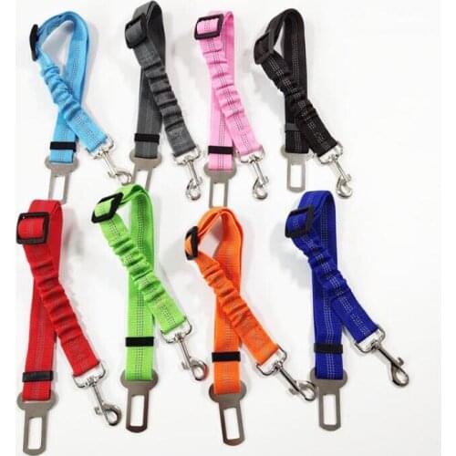 Pet Dog Safety Car Seat Belt Reflective Elastic Dog Vehicle Car Safety Seat Belt Small Medium Dogs Travel Clip Safety Leash