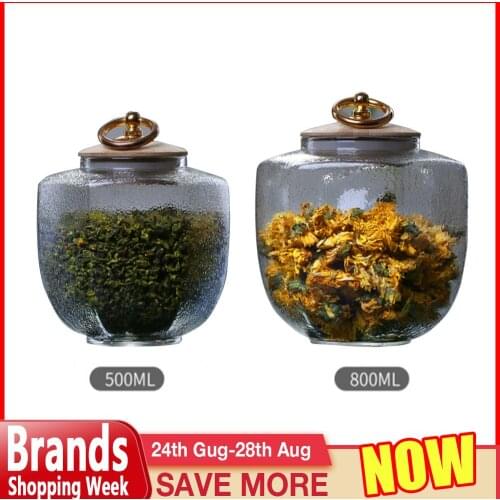 Glass Sealed Storage Tank Kitchen Tea Coffee Beans Cans Storage Jars Kitchen Storage Box Sealing Food Preservation Container