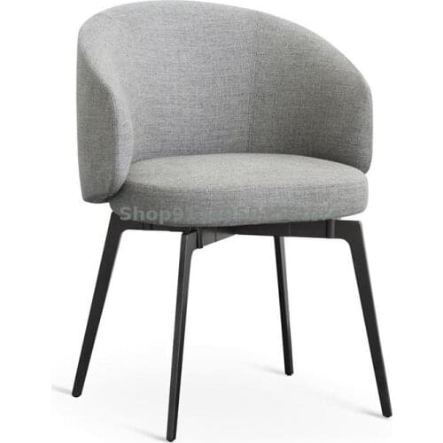 Nordic Light Luxury Dining Chair Modern Minimalist Household Fabric Stool Designer Model Room Chair Cafe Hotel Chair