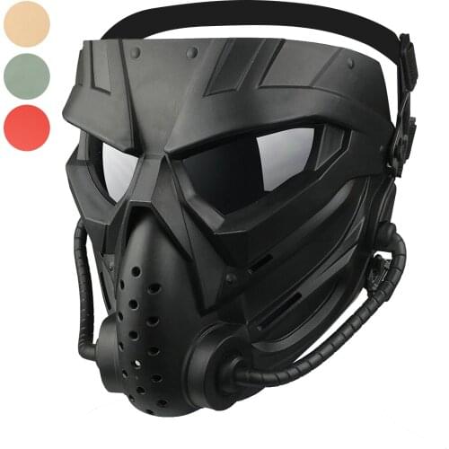 Tactical Airsoft Masks Paintball Anti-Fog PC Lens Defensive Mask Protective Combat War Games Face Cover Hunting Accessories