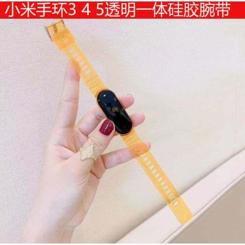 All in 1 clear Band For Xiaomi MiBand 5 4 3 Strap Smart Bracelet Mi band 5 protective cover Silicone Wristband Accessories