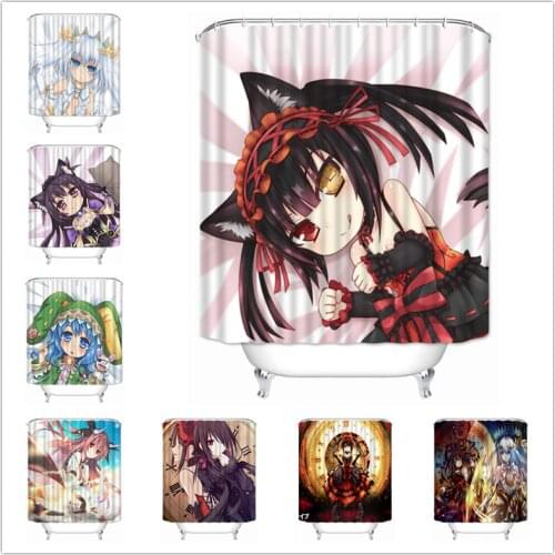 Musife Custom Date A Live Shower Curtain Waterproof Polyester Fabric Bathroom With Hooks DIY Home Decor