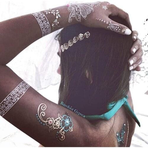 Waterproof Temporary Tattoo Sticker Flowers Pattern Water Transfer Face Body Shoulder Flower Body Art Fake Tattoo Stickers