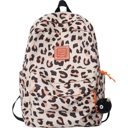 Leopard rucksack damen womens bags rugzak vrouwen girls school bag woman backpack bag cow print mochila colegio bandolera mujer