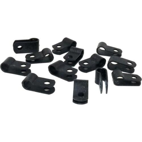 10pcs white R type cable clamp/U-shaped clamp electric cables positioning fixture Screw plastic clip ring buckle