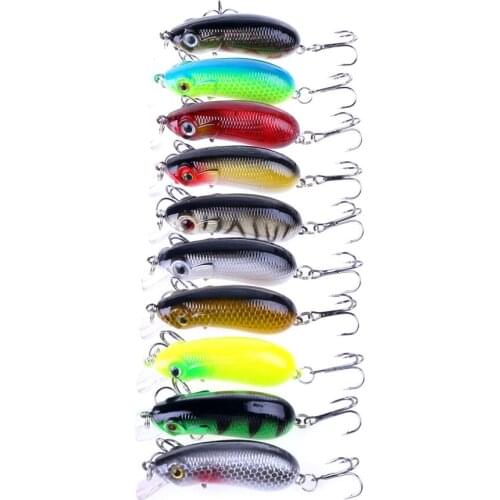 10pcs Artificial Bait Crank Bait Wobbler Sea Fishing Bait Lures Carp Pesca With Hook For Lake River Fishing