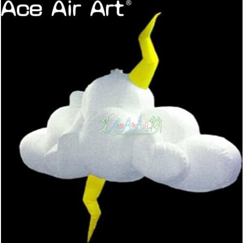 2m long hanging decoration model inflatable cloud with lighting