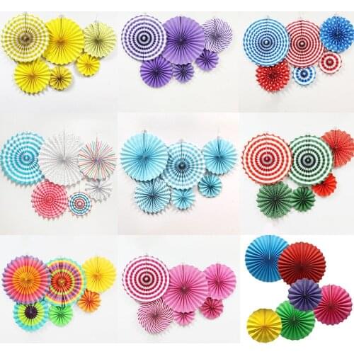 6PCS Wedding Party Paper Crafts DIY Hanging Tissue Paper Flower Cut-Out Fans Pinwheels Birthday Party Festival Decorative