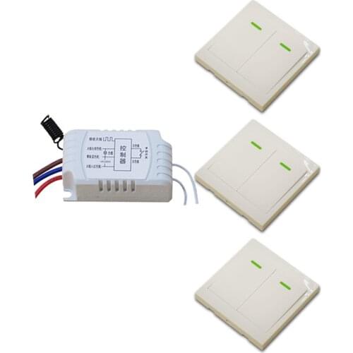 AC220V RF Remote Control Switch System 3X Transmitter + 1 X Receiver 1CH Relay Smart Home Free Shipping