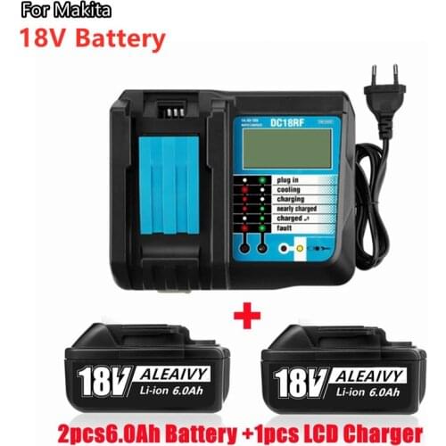 Makita 18V Battery Rechargeable Lithium ion Battery 18V6A For BL1840 BL1850 BL1830 BL1860B LXT400 Makita 18V DC18RF 18650Battery