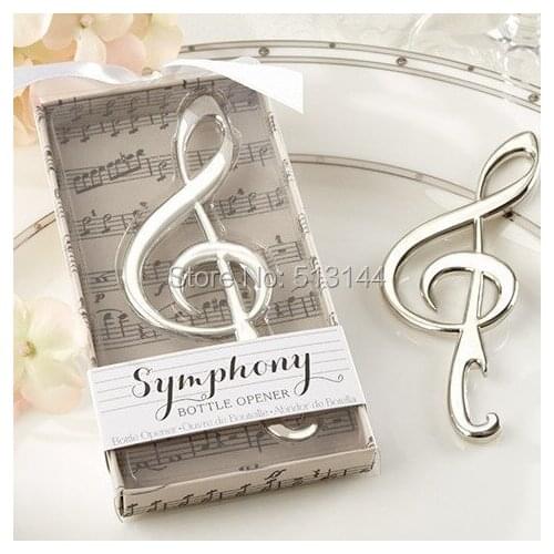 FREE SHIPPING 100PCS Symphony Chrome Music Note Bottle Opener Wedding Shower Favors Bridal Shower Favors Party Event Gift