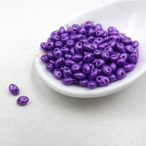 Hot new 5x2.5mm Luster Czech Glass Seed Beads Two Hole 240pcs violet