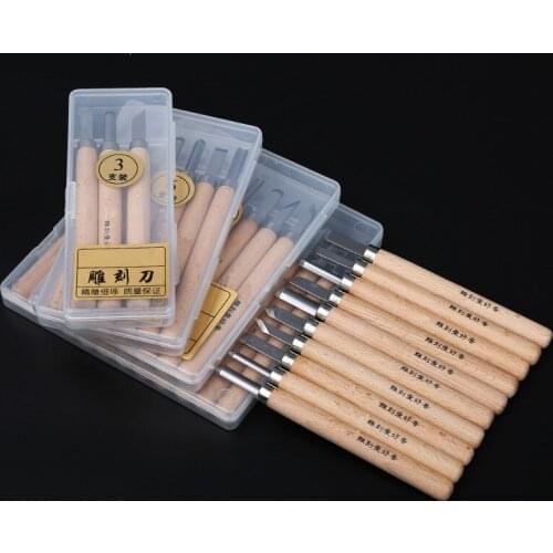 Woodworking Hand Tool Set Hobby Arts Crafts Knife DIY Rubber Stamp Cutter Woodcut Knife Wood Carving Tools Graver