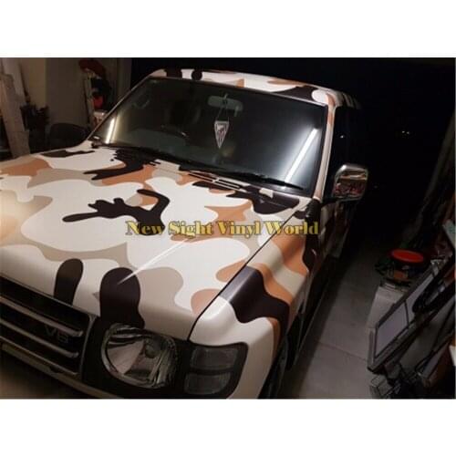Jumbo Desert Camouflage Vinyl Wrap Sheet Sticker Roll Adhesive Desert Camo Vinyl Decal Bubble Free Size:1.50*30m/Roll