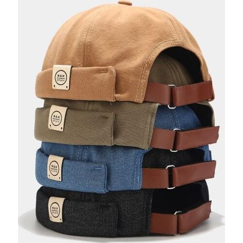 Mens Summer Cotton Brimless Skullies Cap Vintage Urban Unique Street Portable Docker Hats Multipurpose Miki Beanie Hats