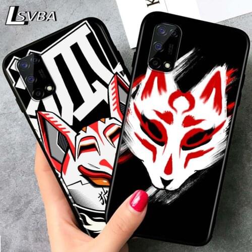 Fox Mask Anime Girl for OPPO Realme V15 X5 X3 X50 X7 X2 C17 C11 C3 C2 7 7i 6 6S 6i 5 Narzo 20 Pro Black Phone Case