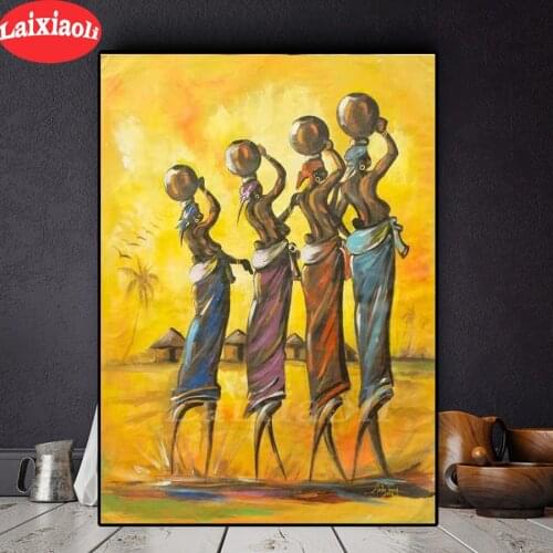 Full square round drill sets diy diamond painting African women 5d diamond mazayka embroidery puzzle painting room decoration