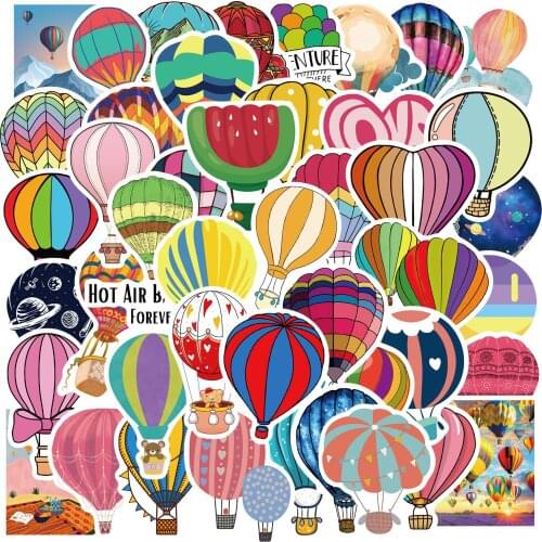 10/50Pcs Hot Air Balloon Cartoon Stickers for Skateboard Laptop Suitcase Helmet Guitar Decal Phone Gift Sticker