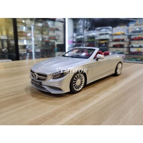New GT Spirit 1/18 For Mercedes Benz AMG S65 Open car Diecast Model Car Silver Limited Kids gifts Display Collection Ornaments
