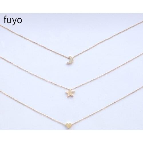 3pcs Simple Heart Moon Star Choker Necklaces Bohemian Pendant Necklace for Women Round On Neck Chocker Bijoux Jewelry
