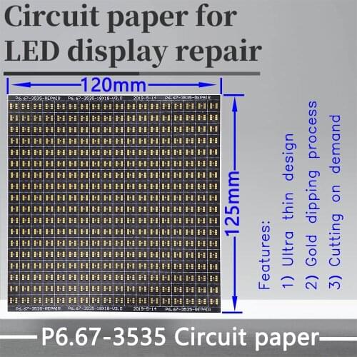 P6.67 Series Circuit Paper LED Module PCB Pad Repair P6.67-2727/3535 120X120mm Pad Paper To Repair PCB During Lnstallation