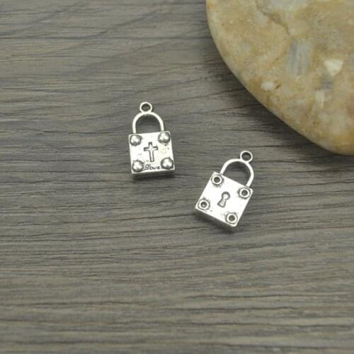 10pcs Charms metal Crosses lock,Antique Making pendant fit,Vintage Tibetan Silver,jewelry DIY bracelet necklace 20*11mm O113