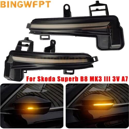 For Skoda Superb B8 MK3 III 3V A7 For Superb III Kombi Weightheck Mirror Flasher Light Dynamic Side Wing LED Turn Signal Blinker