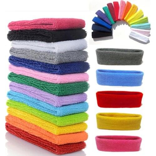 New Outdoor Sport Sweatband Headband Yoga Gym Unisex Stretch Solid Color Hair Band