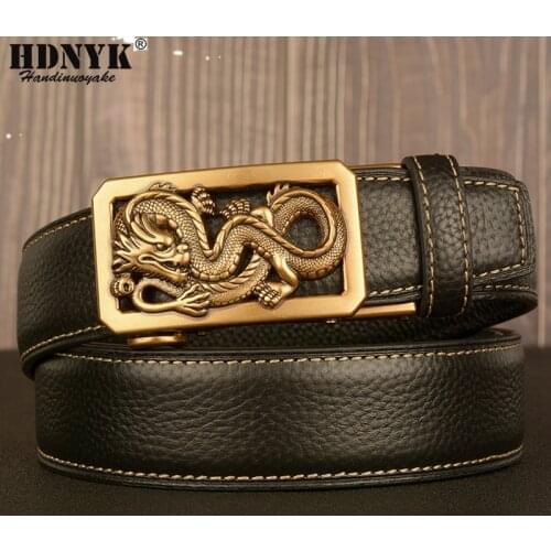 Factory Direct Cowskin Men Belt Fashion Dragon Designer Buckle Belt Genuine Leather Belt for Men Quality Assurance