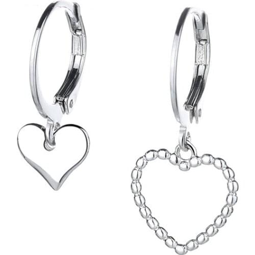 A Girl' New Asymmetry Heart Charm Studs Earrings For Women Party Jewelry Accessories