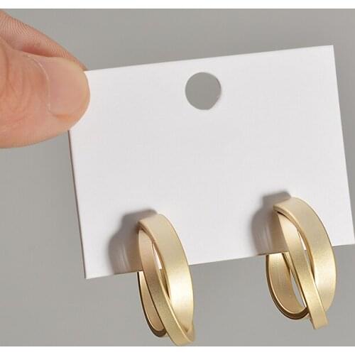 OLIRAFT 2021 Korean Fashion Vintage Geometric Metal Circle Hoop Earrings For Women Minimalist Earring Wedding Party Jewelry