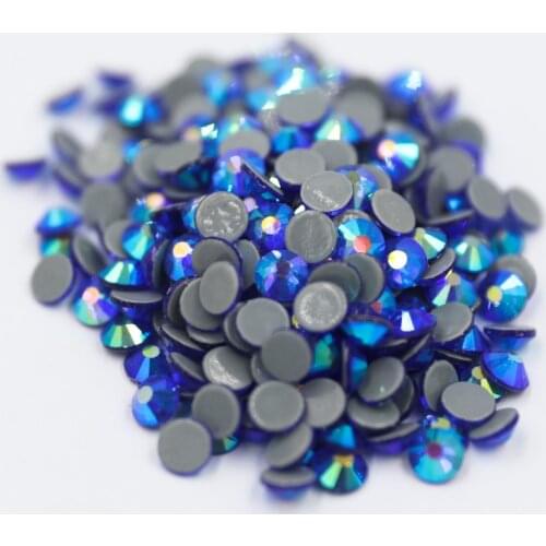 Sapphire AB стразы SS6~SS30 Hotfix Rhinestones Iron On Flatback Glass Nail Art Rhinestone Crystal AB DIY Decorations