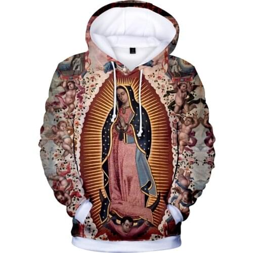 12 To 20 Years Kids Hoodies Our Lady Of Guadalupe Virgin Mary Catholic Mexico Hoodie Sweatshirt Men Women brand Jacket clothes