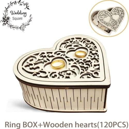 Vintage Wooden box ring bearer Wedding ring box Heart box Wooden heats Woodcraft Wedding decoration