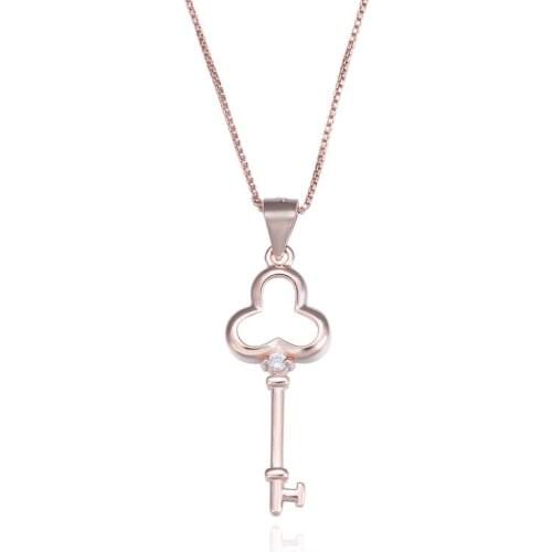 Fashion Women Pendant Pure 100% 925 Sterling Silver Clavicle Necklace Zircon Chain Gift For Girl Office Lady Jewelry Accessory