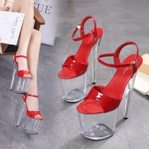 2019 Women Shoes Sandale New Summer Women Sandals Shoes Female PVC Transparent Crystal Sexy High Heels 15CM Ladies Shoes Pumps