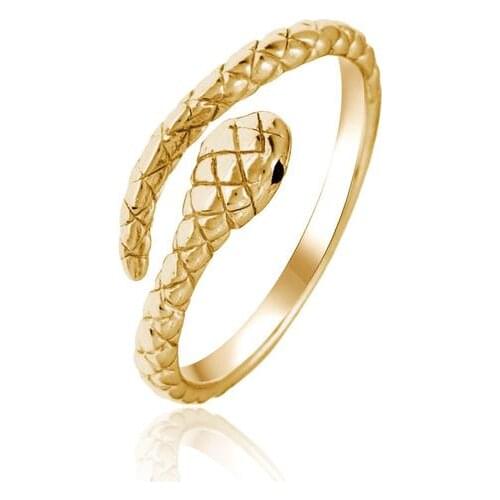 For Women 925 Sterling Silver Retro Delicate Open Rings Personality Adjustable symbolizing strength and luck Snake Ring