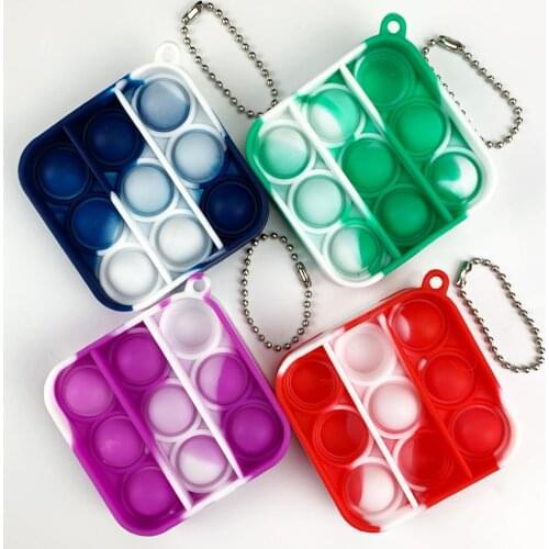 2pcs Bubble Fidget Toys Keychain Antistress Fidget Sensory Toy Adult Kid Bubble Anti-Stress Game For Car Decoration