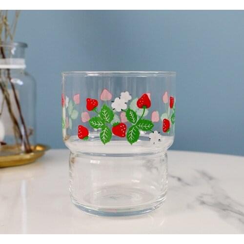 280ml Strawberry Milk Coffee Cup Water Glass Ins Vintage Breakfast Juice Heat Inside The Mood Double Section Milkshake Mug