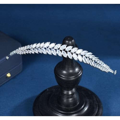 AAA Zircon Tiaras and Crowns Zirconia CZ Diadem Party Wedding Headband Women Brides Hair Accessories Jewelry SC02