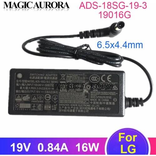 ADS-18SG-19-3 19016G SWITCHING Adapter 19V 0.84A 16W Mornitor Charger For LG 19M38D 19M38A 22MK400A 22MK430H 22BK430H 22M38A-B