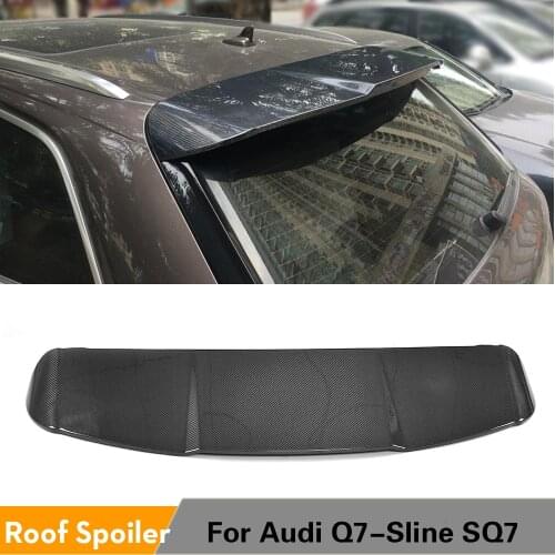 Car Rear Spoiler Boot Lip Wing For Audi Q7 SLINE SQ7 SUV 4 Door 2016 - 2018 Carbon Fiber / FRP Unpainted