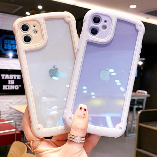 Fashion Transparent Shockproof Case For iphone 11 pro MAX X XR XS MAX 7 8 6 6S Plus Soft Silicone Camera Protection Cases Cover