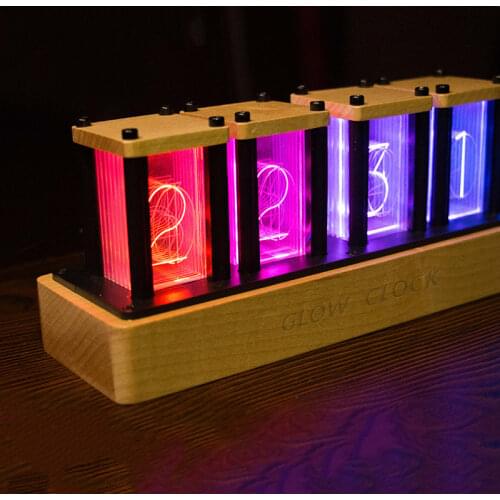 Digital Electronic RGB Table Clock Nixie Time Tube Glow Tube Desk Clock Led Desktop Decoration Creative DIY Clocks Watch Gift